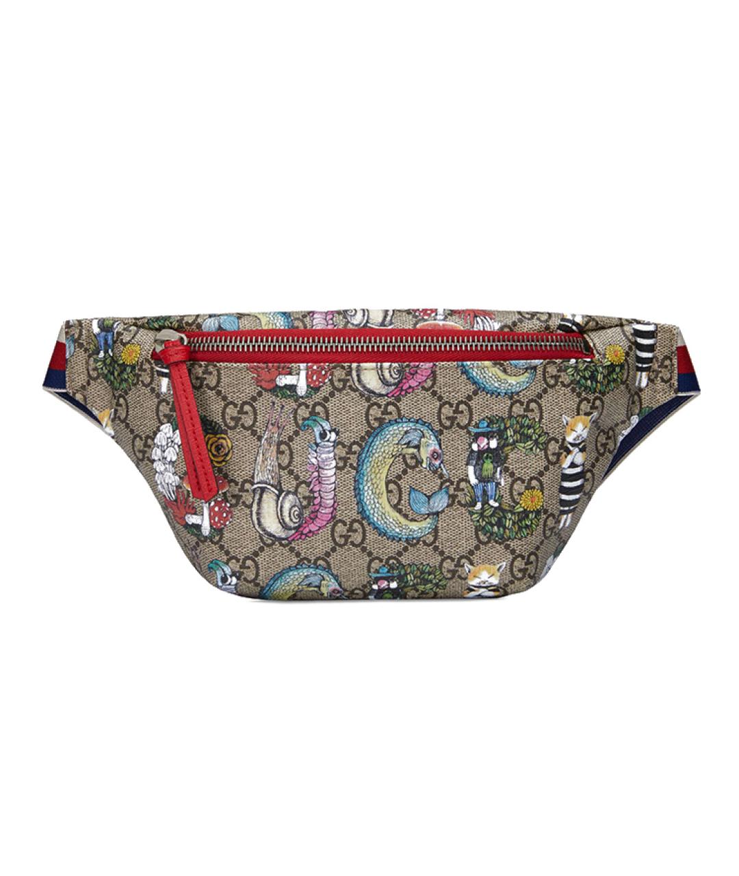GUCCI Бежевая хлопковая поясная сумка, фото 1