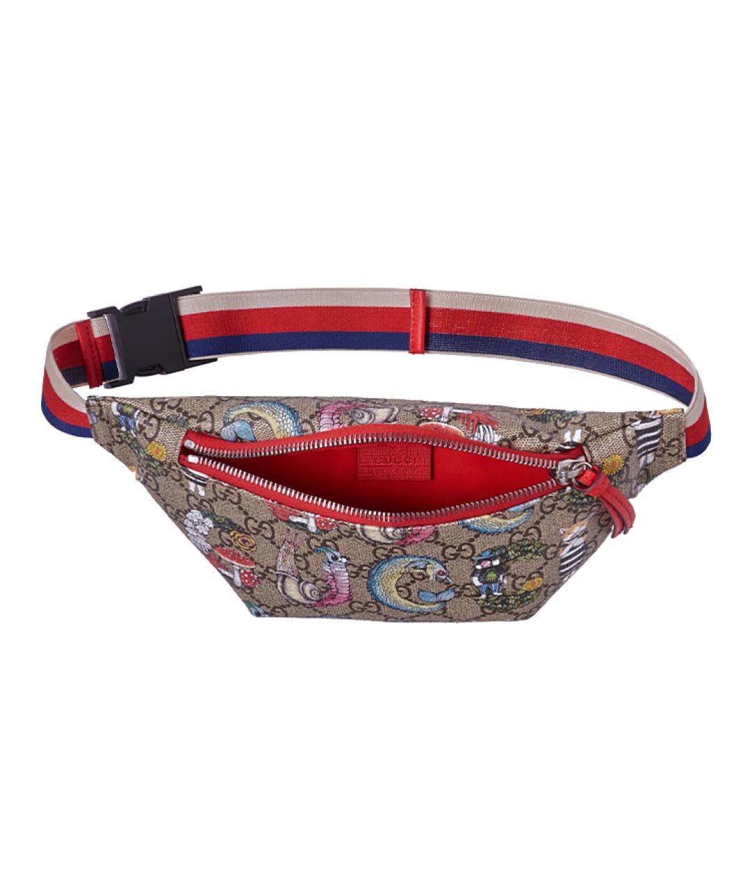 GUCCI Бежевая хлопковая поясная сумка, фото 7