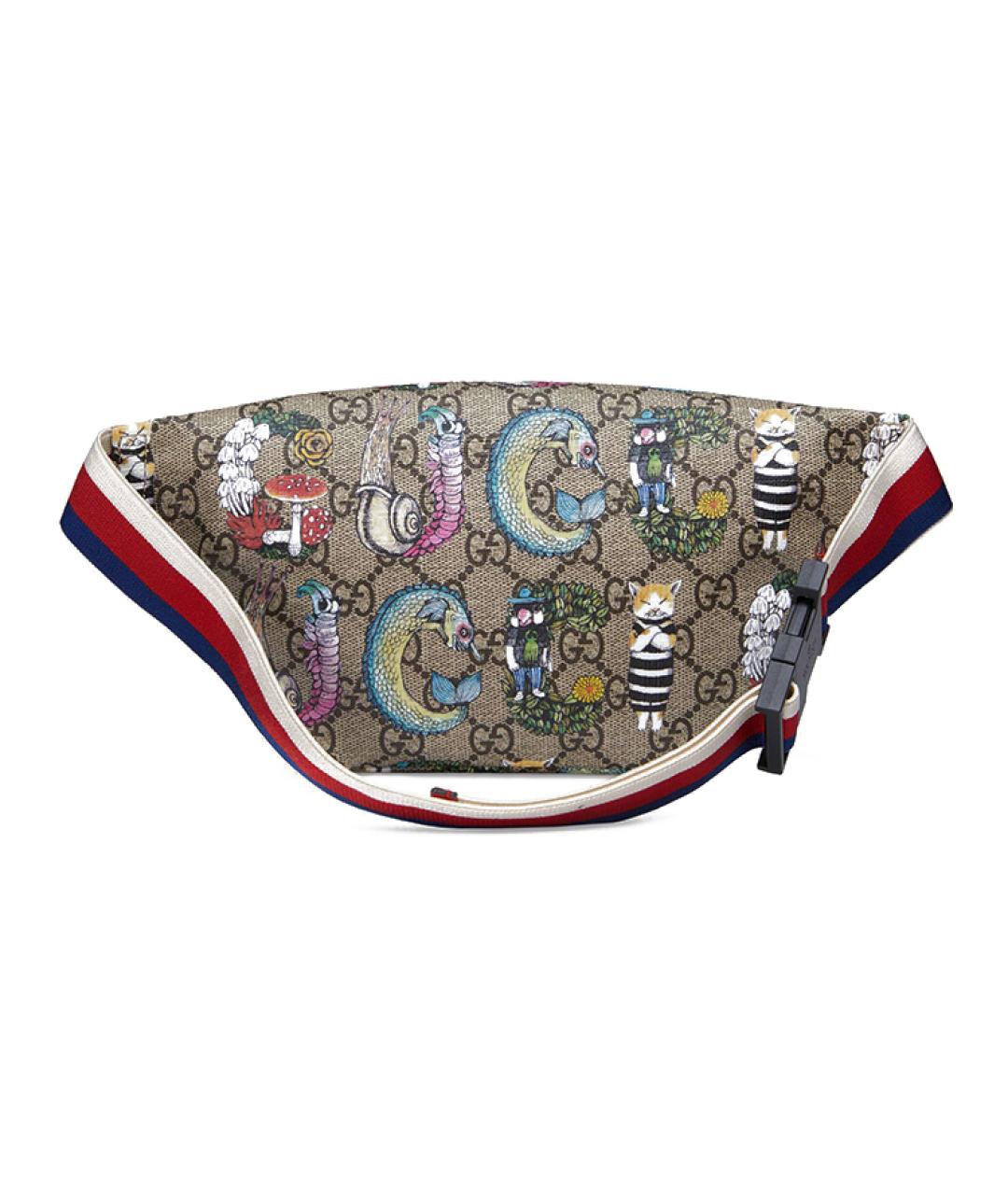 GUCCI Бежевая хлопковая поясная сумка, фото 3
