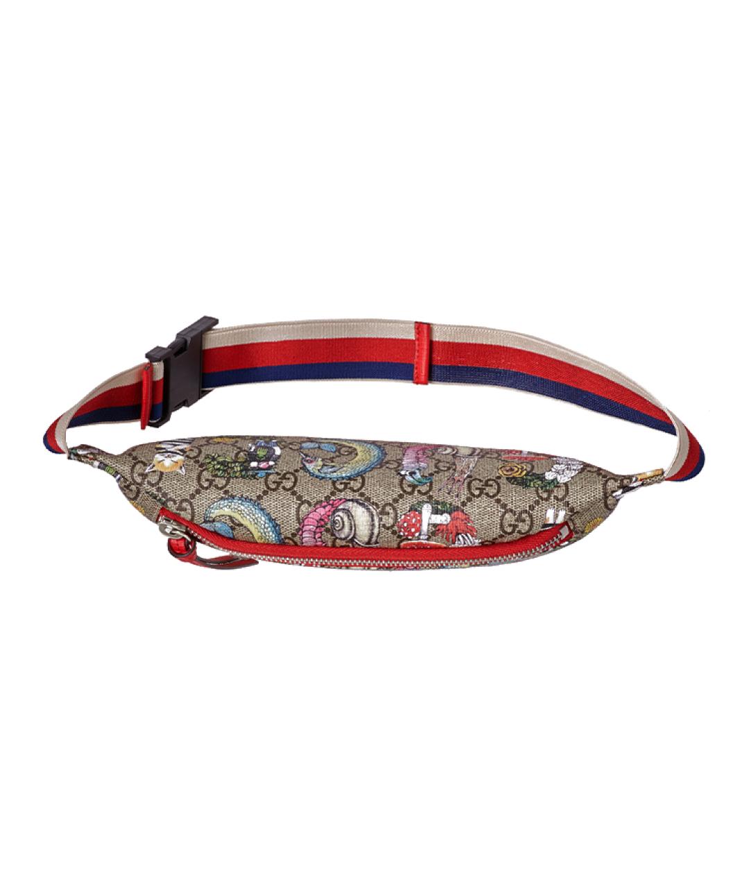 GUCCI Бежевая хлопковая поясная сумка, фото 5