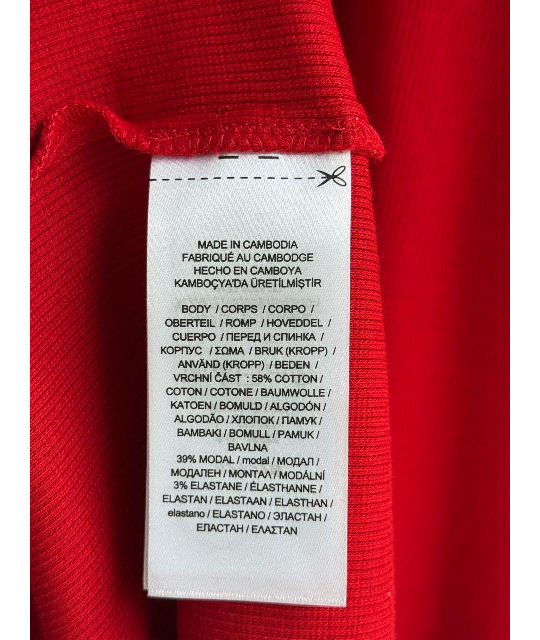 RALPH LAUREN Красное хлопко-эластановое повседневное платье, фото 7