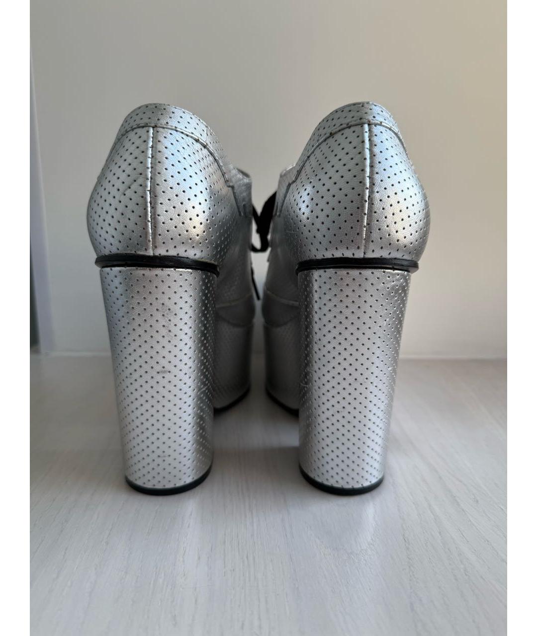 GUCCI Серебряные кожаные туфли, фото 4