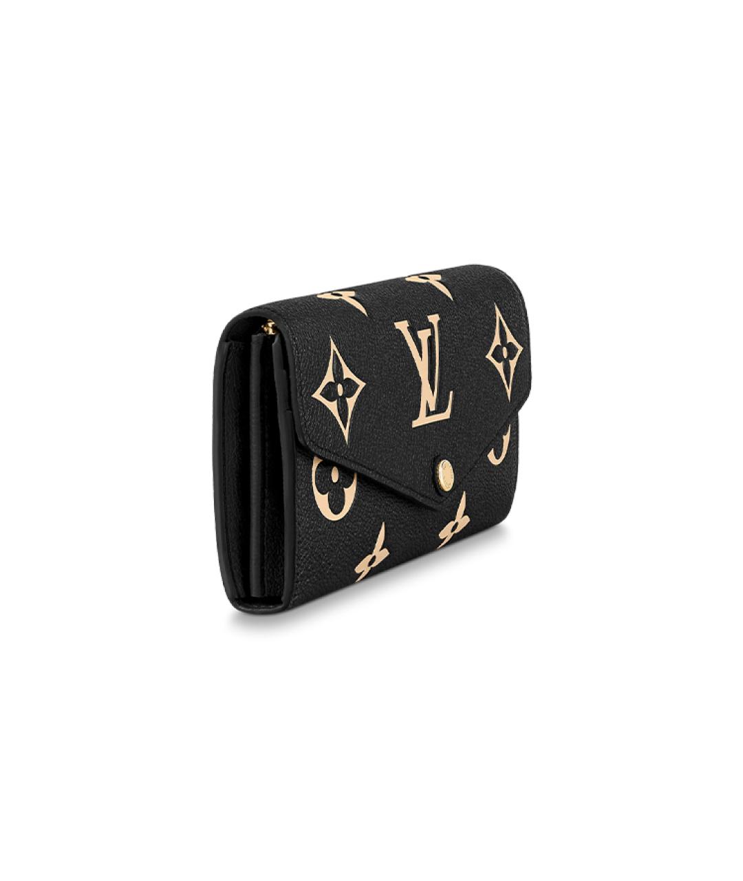 LOUIS VUITTON Черный кожаный кошелек, фото 2