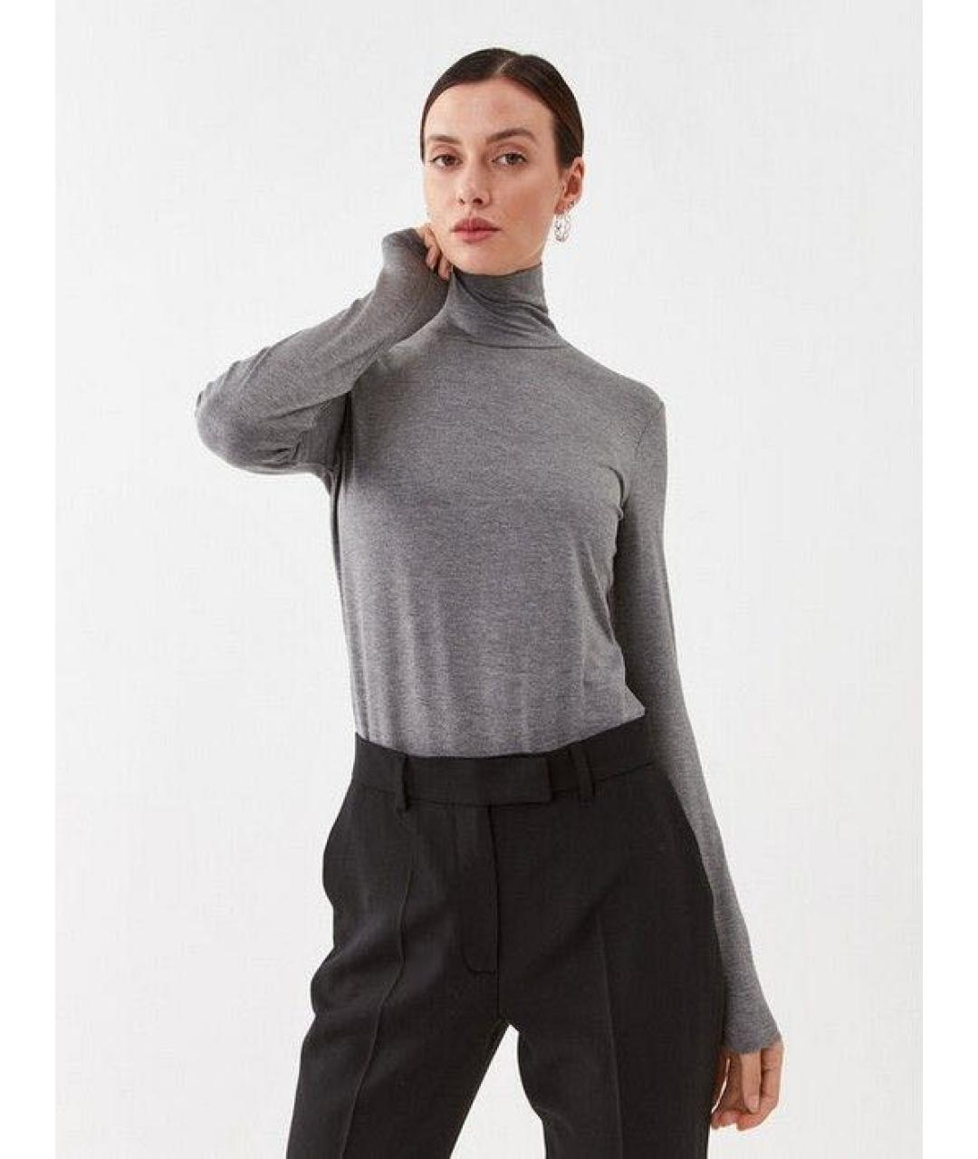 WEEKEND MAX MARA Серая вискозная водолазка, фото 5