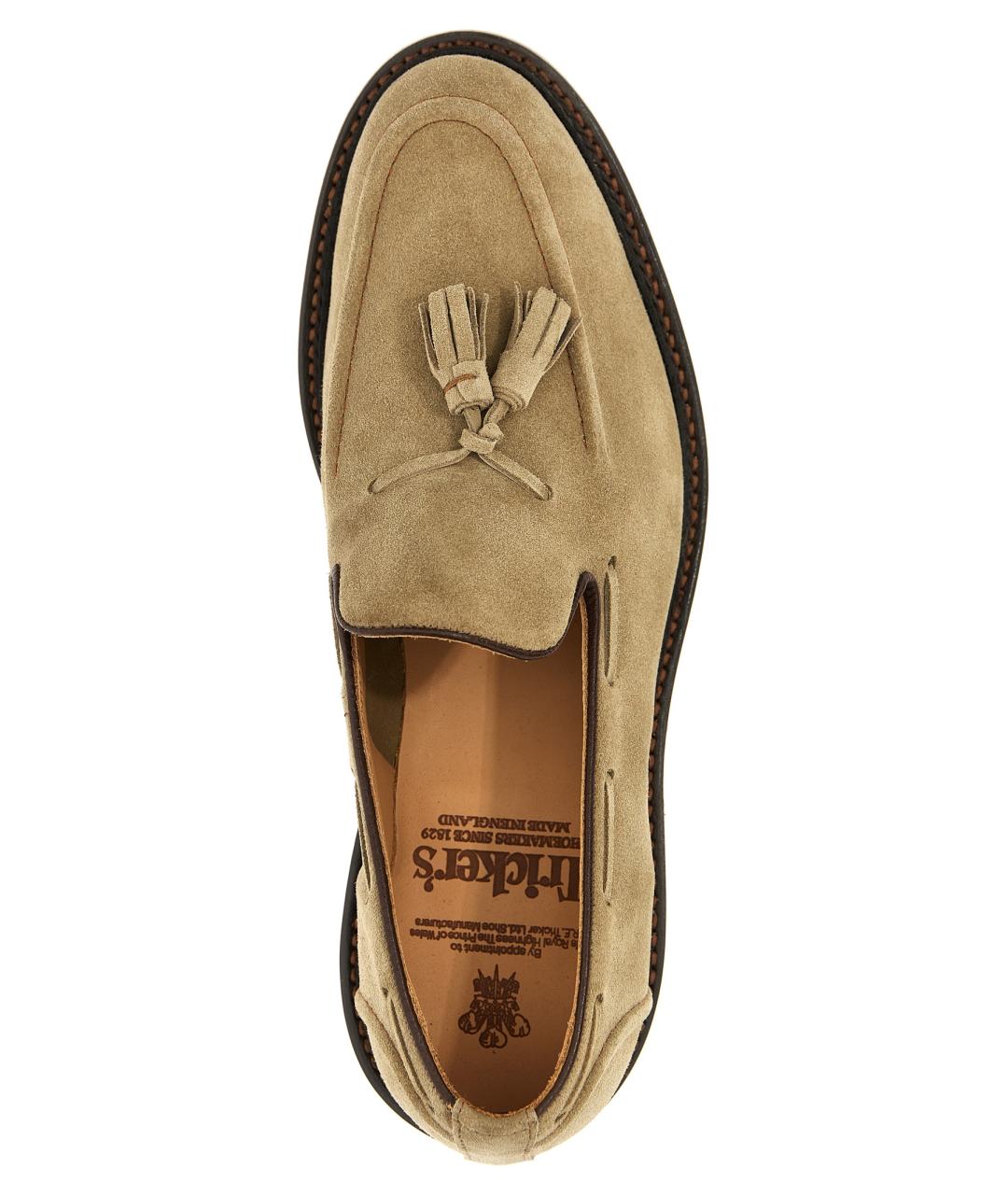 TRICKER'S Бежевые кожаные лоферы, фото 4