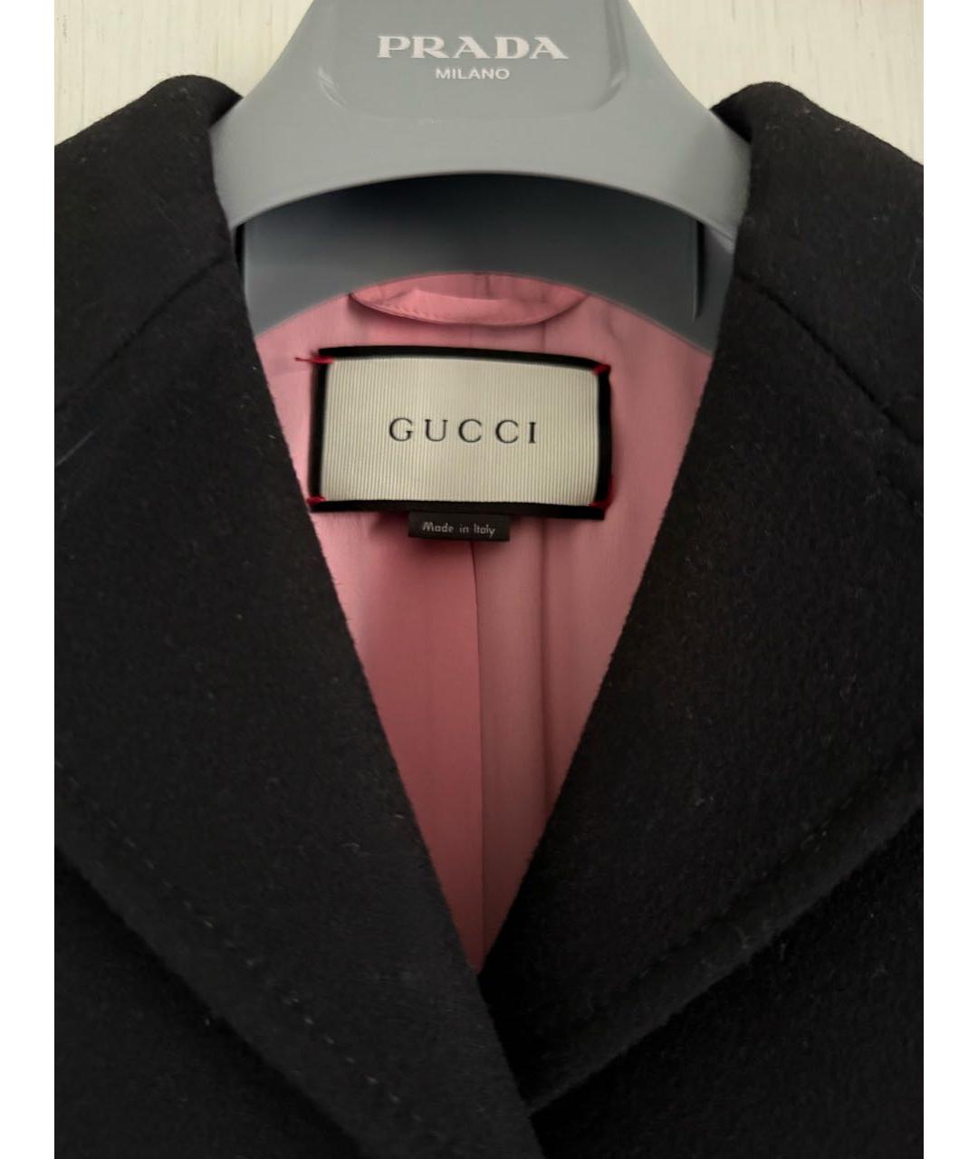 GUCCI Черное шерстяное пальто, фото 3