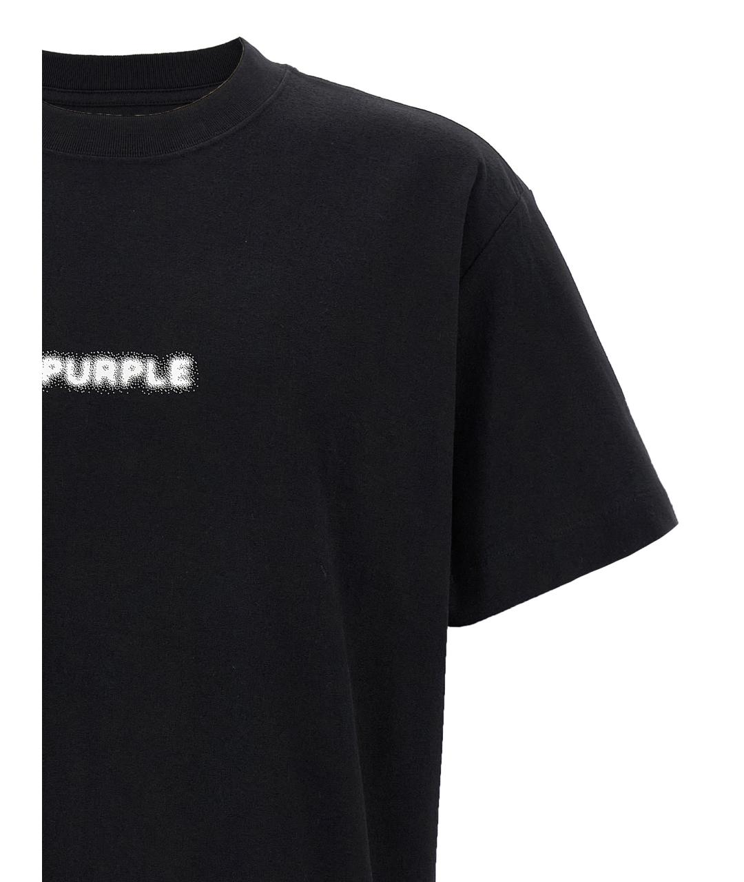 PURPLE Черная хлопковая футболка, фото 3