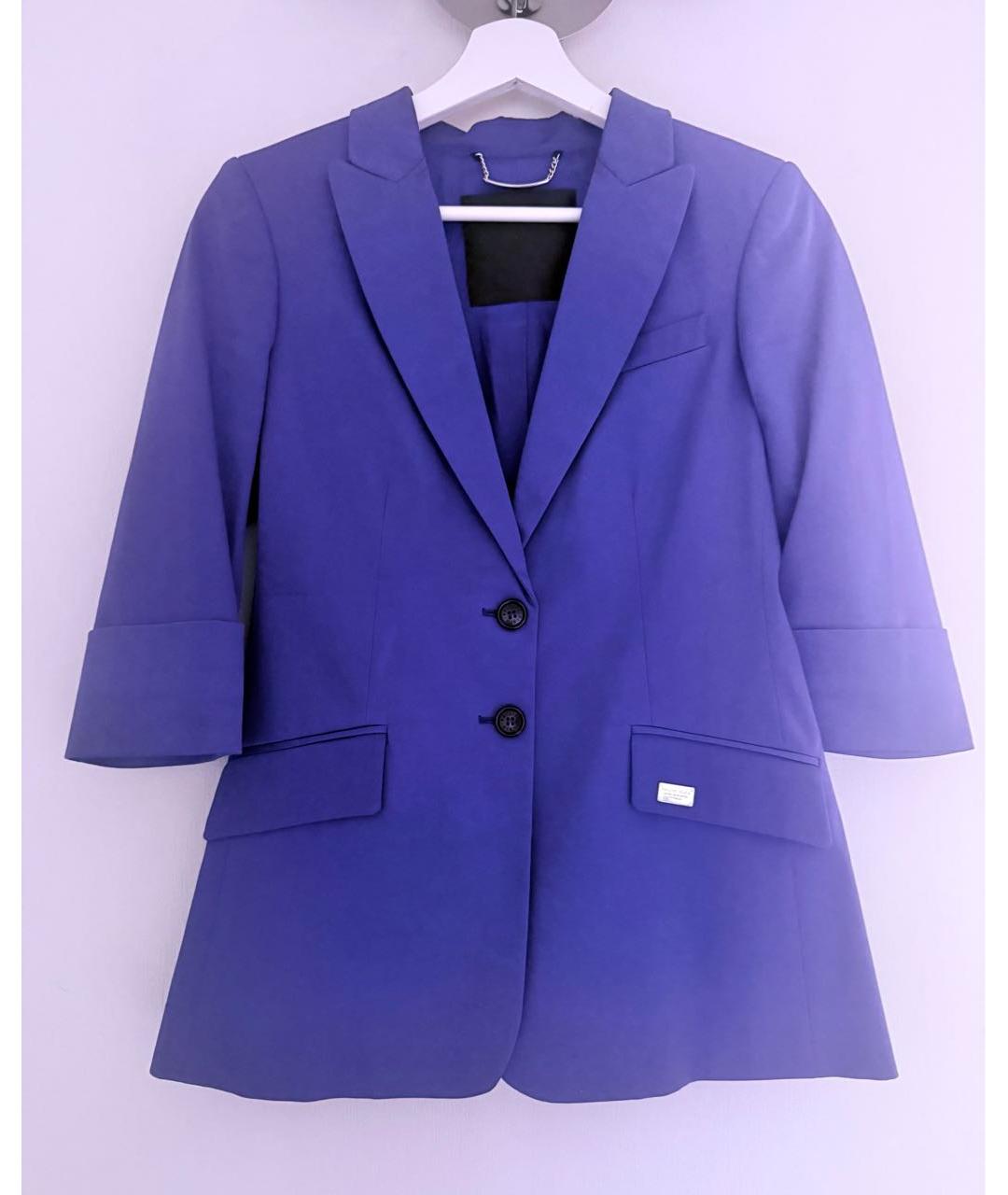 PHILIPP PLEIN Синий хлопко-эластановый жакет/пиджак, фото 8