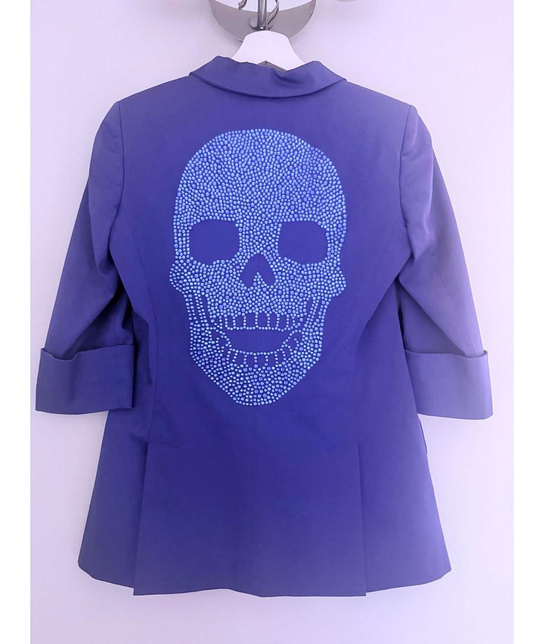 PHILIPP PLEIN Синий хлопко-эластановый жакет/пиджак, фото 7