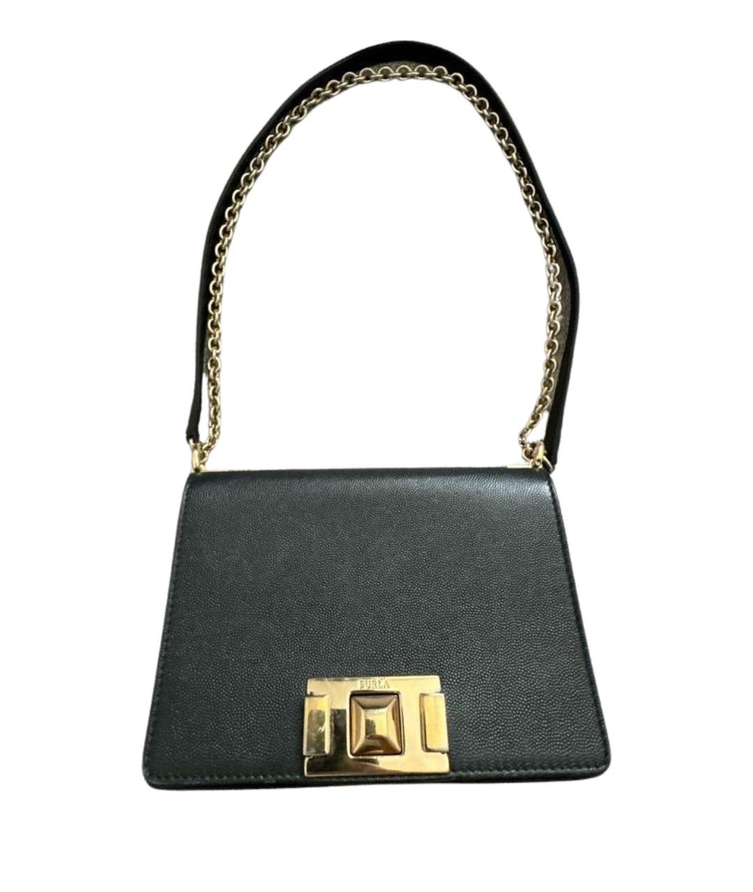 FURLA Черная кожаная сумка через плечо, фото 1