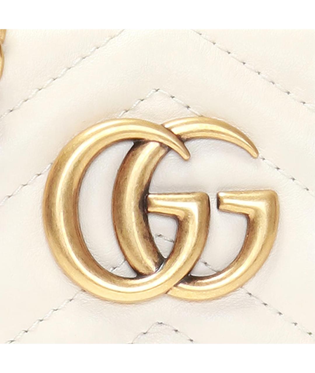 GUCCI Белая кожаная сумка через плечо, фото 8