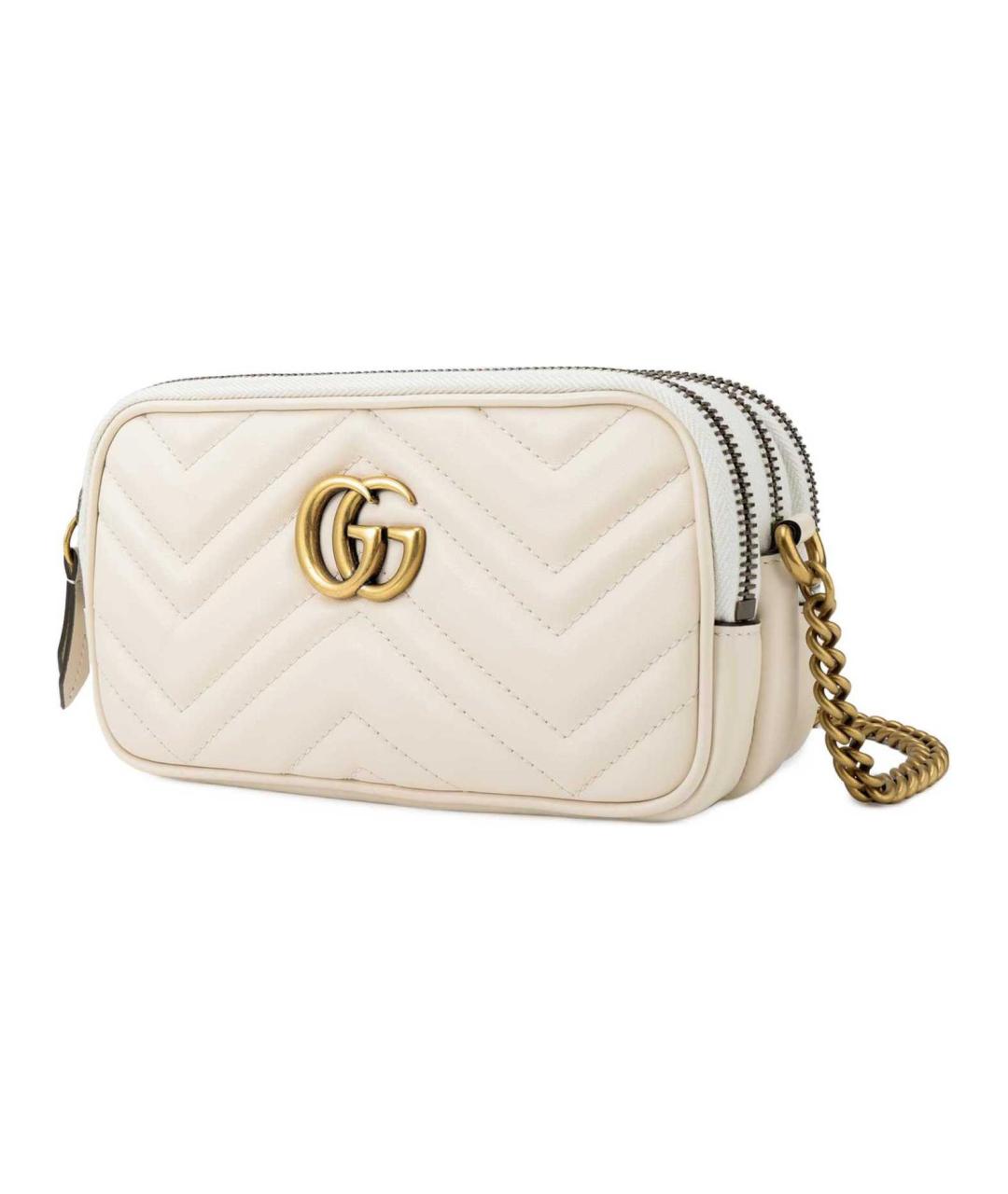 GUCCI Белая кожаная сумка через плечо, фото 4