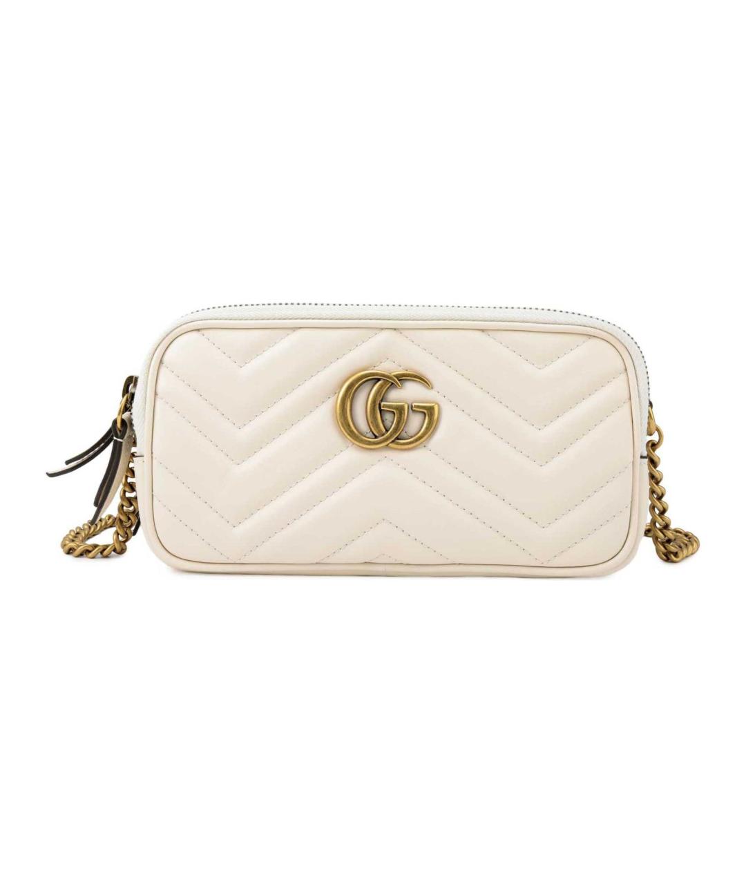 GUCCI Белая кожаная сумка через плечо, фото 2