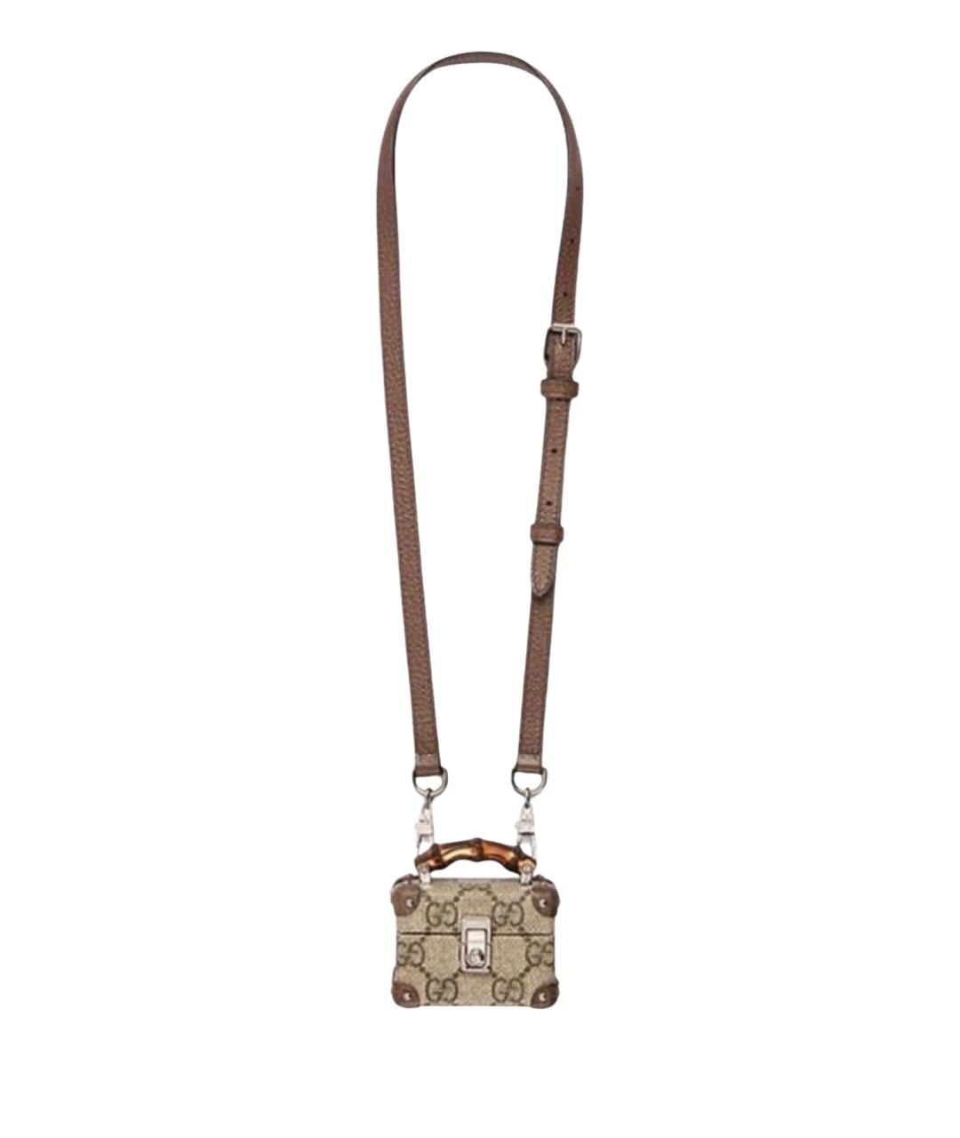 GUCCI Бежевая тканевая сумка через плечо, фото 1