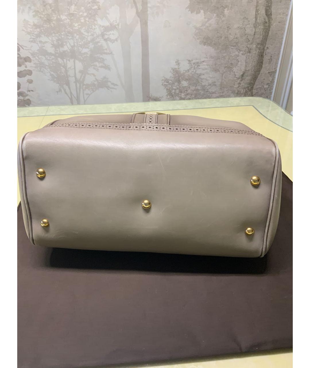 GUCCI Бежевая кожаная сумка с короткими ручками, фото 7