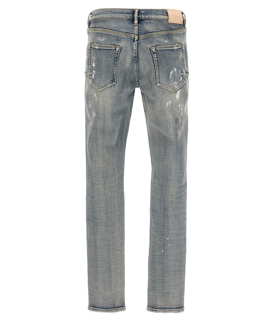 PURPLE Синие хлопковые прямые джинсы, фото 2