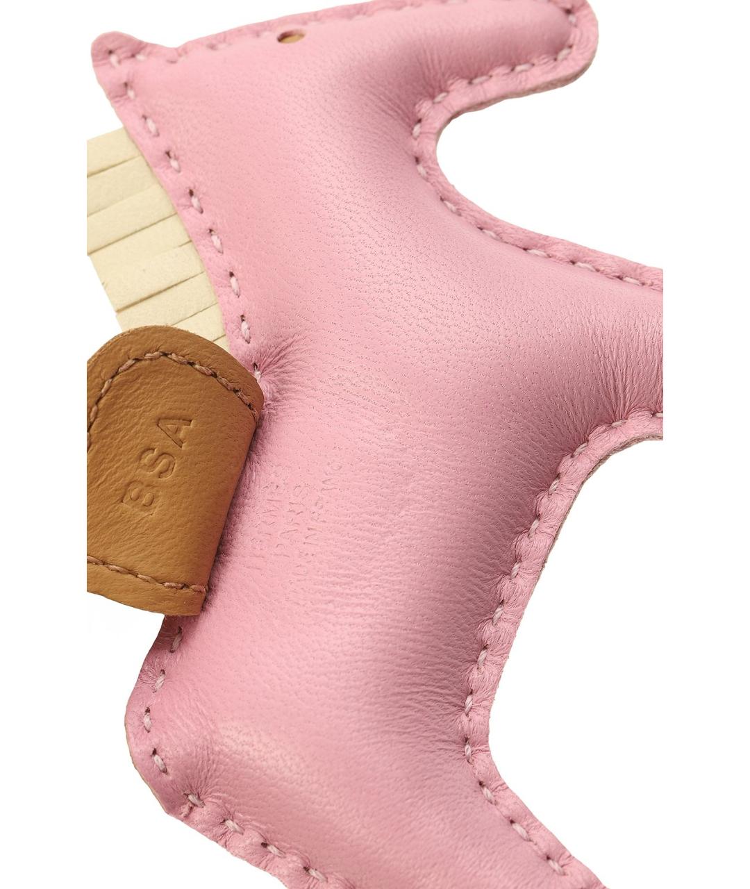 HERMES Розовый брелок, фото 3