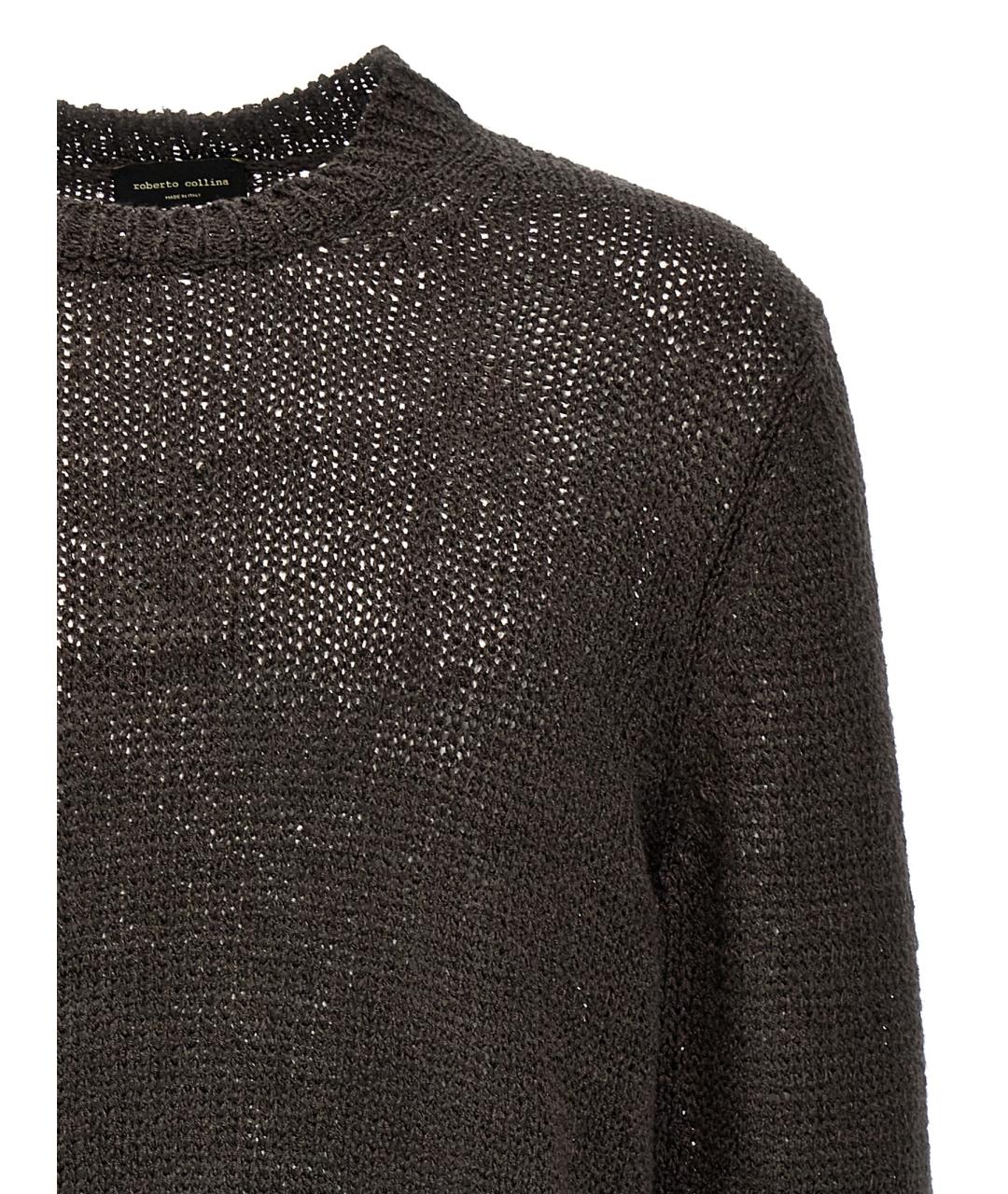 ROBERTO COLLINA Коричневый хлопковый джемпер / свитер, фото 3