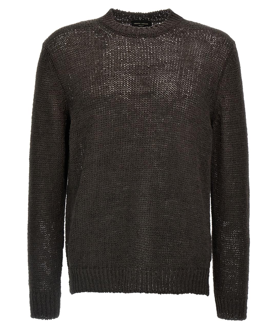 ROBERTO COLLINA Коричневый хлопковый джемпер / свитер, фото 1
