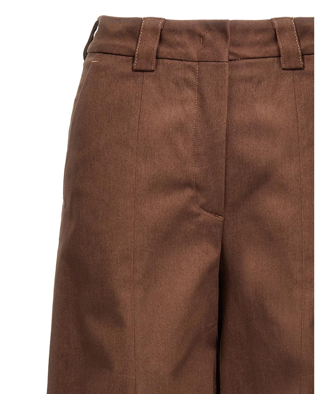 THELATEST Коричневые хлопковые прямые брюки, фото 3