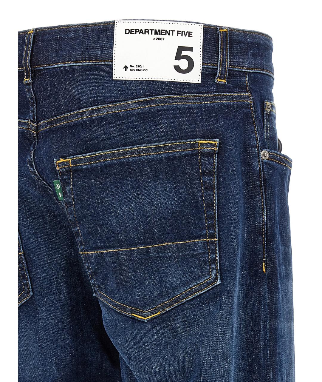 DEPARTMENT 5 Синие хлопковые прямые джинсы, фото 4