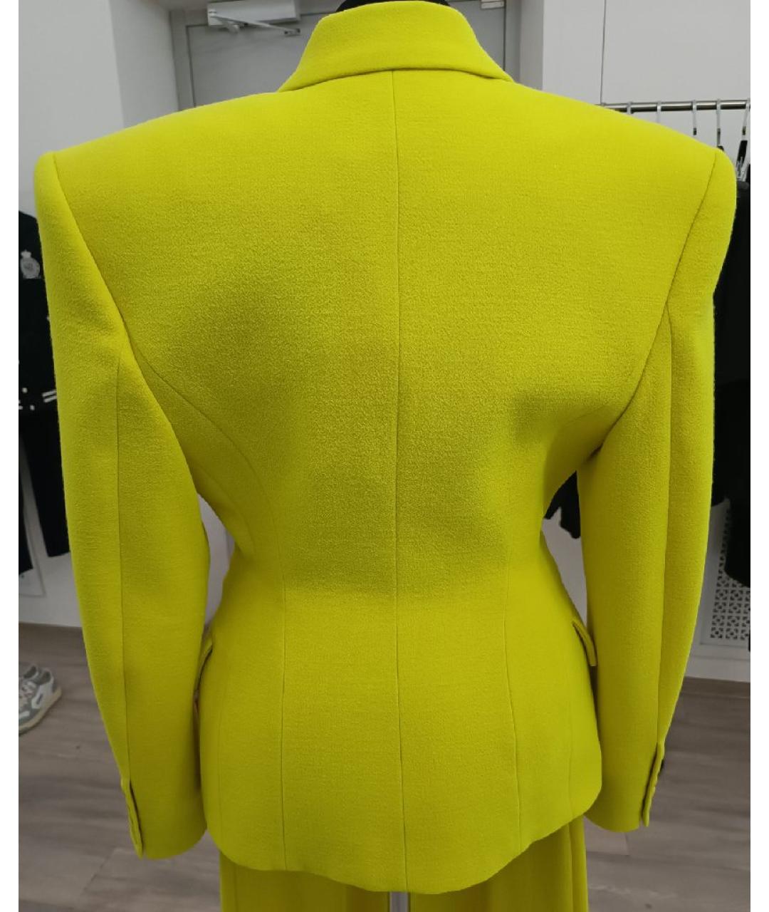 ALEXANDRE VAUTHIER Желтый шерстяной костюм с брюками, фото 8