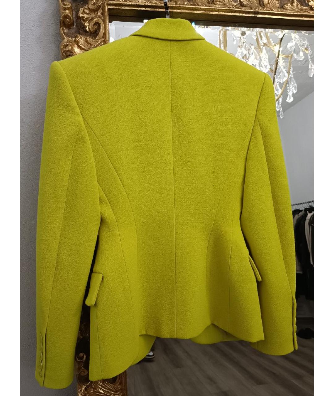 ALEXANDRE VAUTHIER Желтый шерстяной костюм с брюками, фото 4
