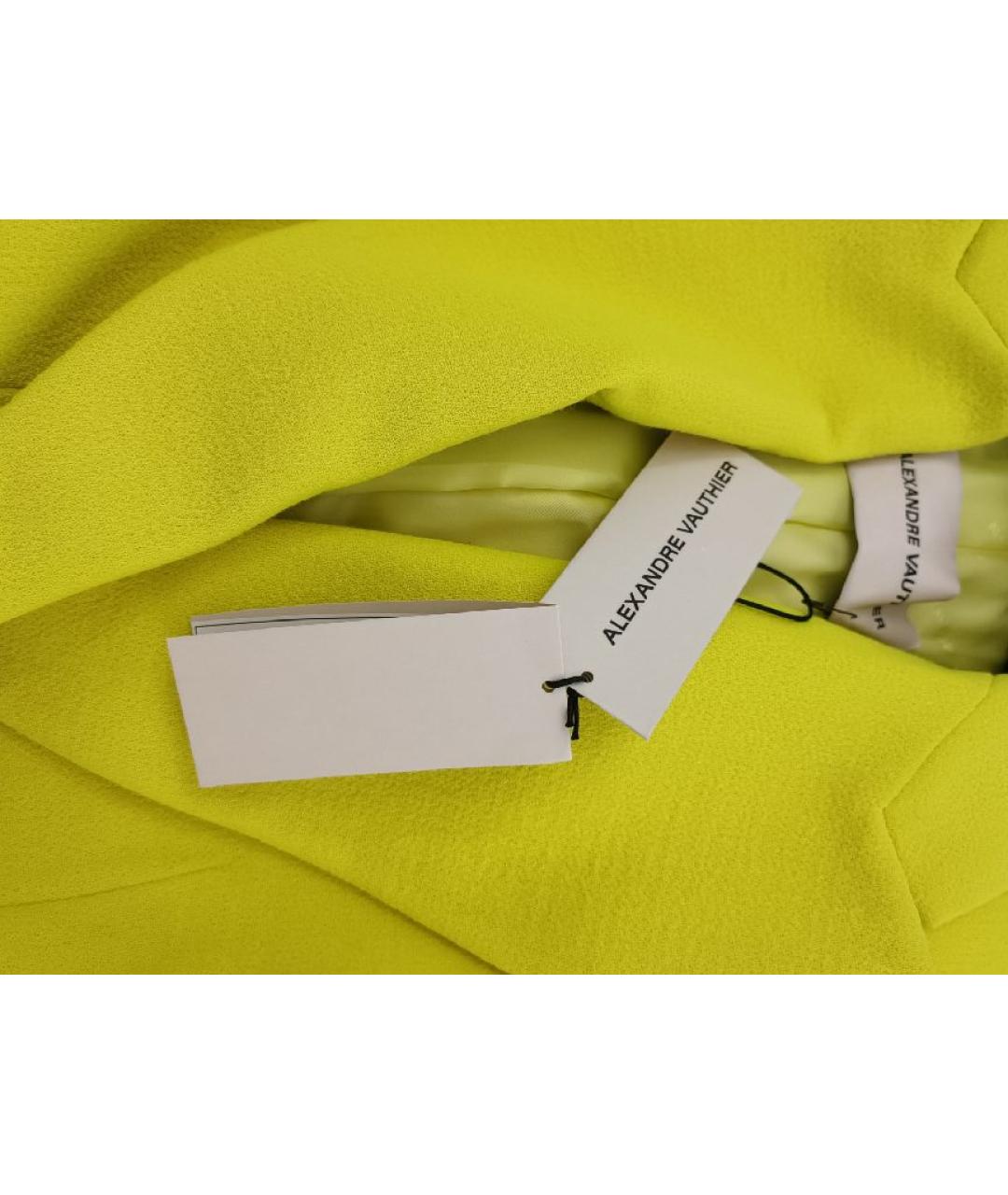 ALEXANDRE VAUTHIER Желтый шерстяной костюм с брюками, фото 6