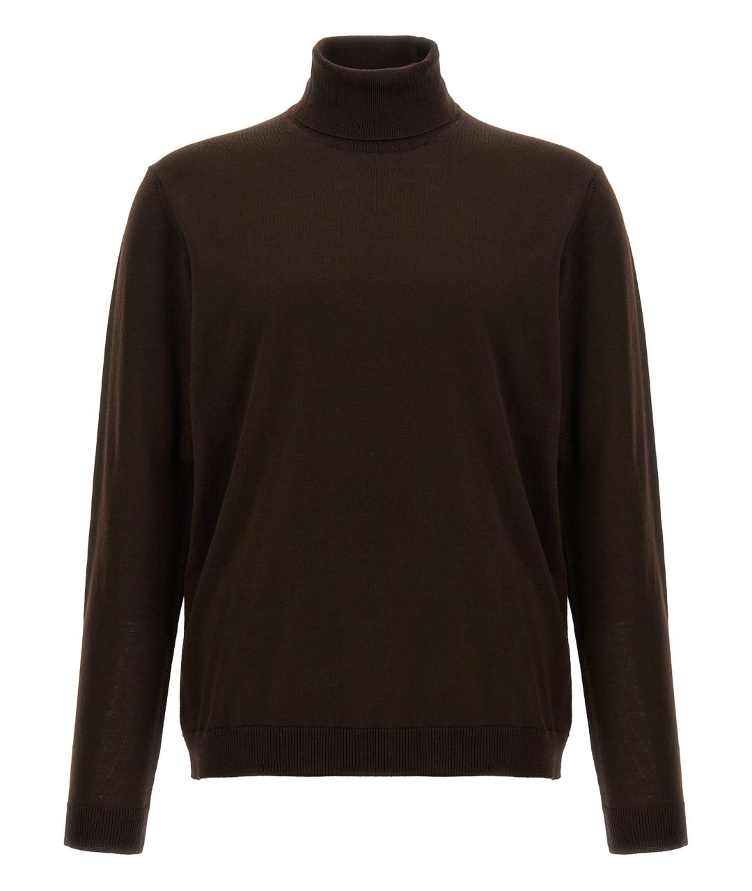 ROBERTO COLLINA Коричневый шерстяной джемпер / свитер, фото 1
