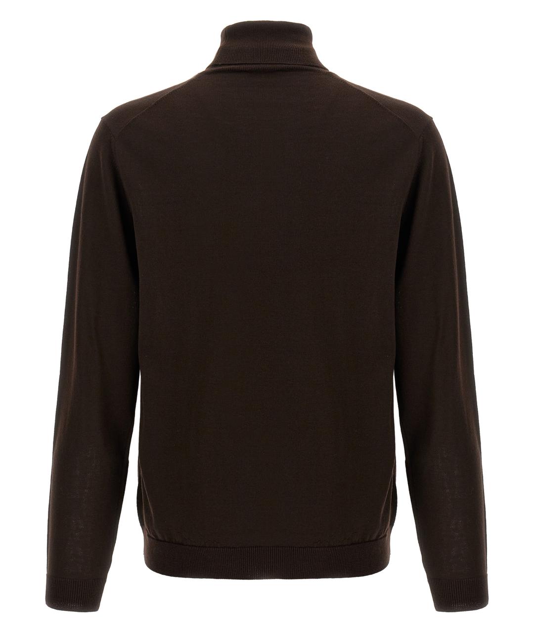 ROBERTO COLLINA Коричневый шерстяной джемпер / свитер, фото 2