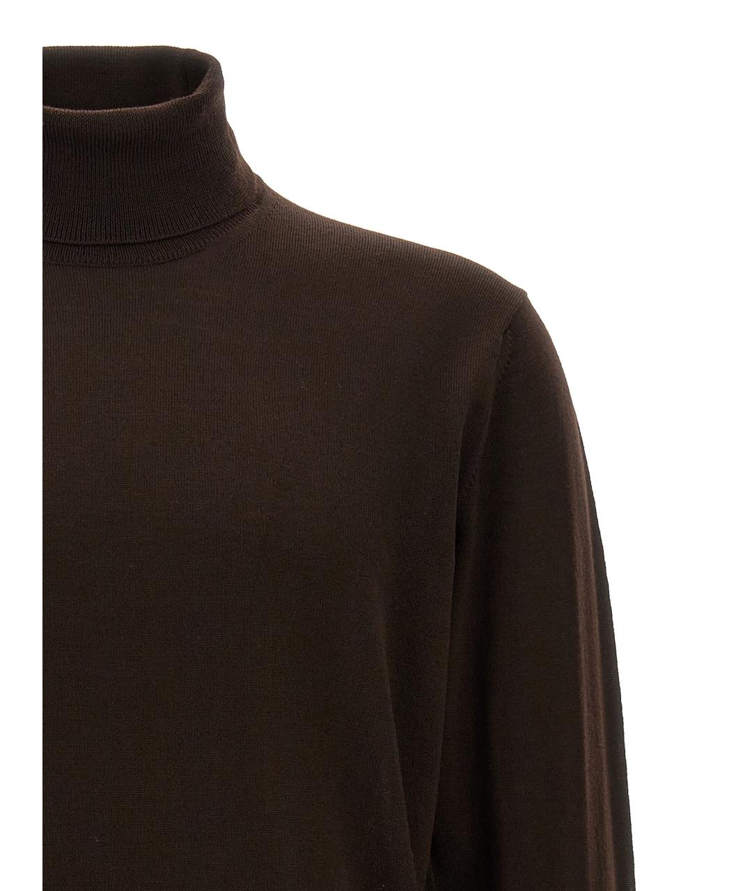 ROBERTO COLLINA Коричневый шерстяной джемпер / свитер, фото 3