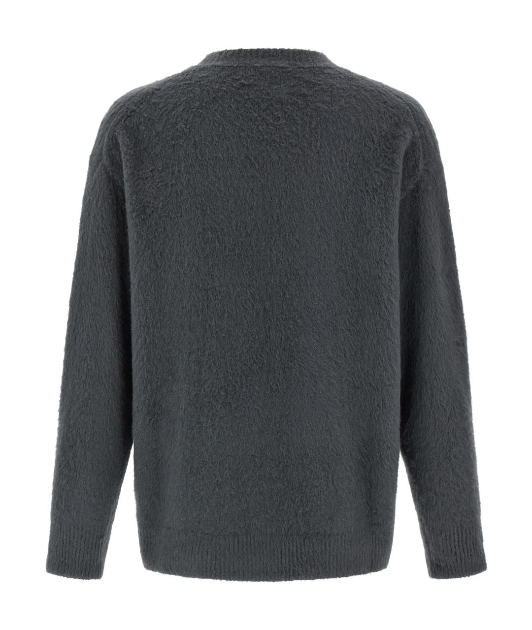 ROBERTO COLLINA Антрацитовый хлопковый джемпер / свитер, фото 2