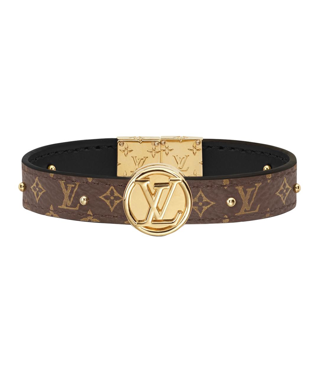 LOUIS VUITTON Коричневый кожаный браслет, фото 1