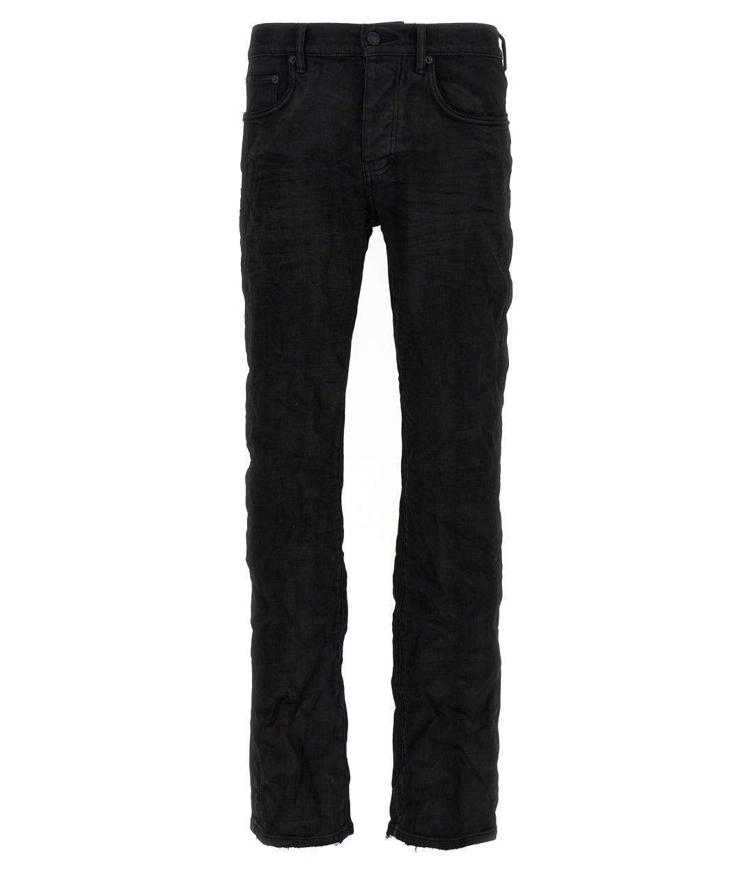 PURPLE Черные хлопковые прямые джинсы, фото 1