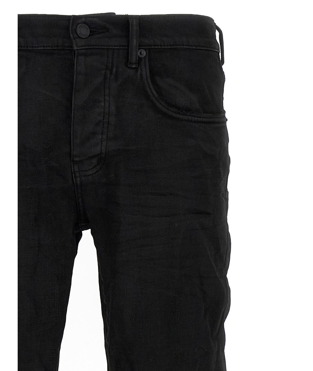 PURPLE Черные хлопковые прямые джинсы, фото 3