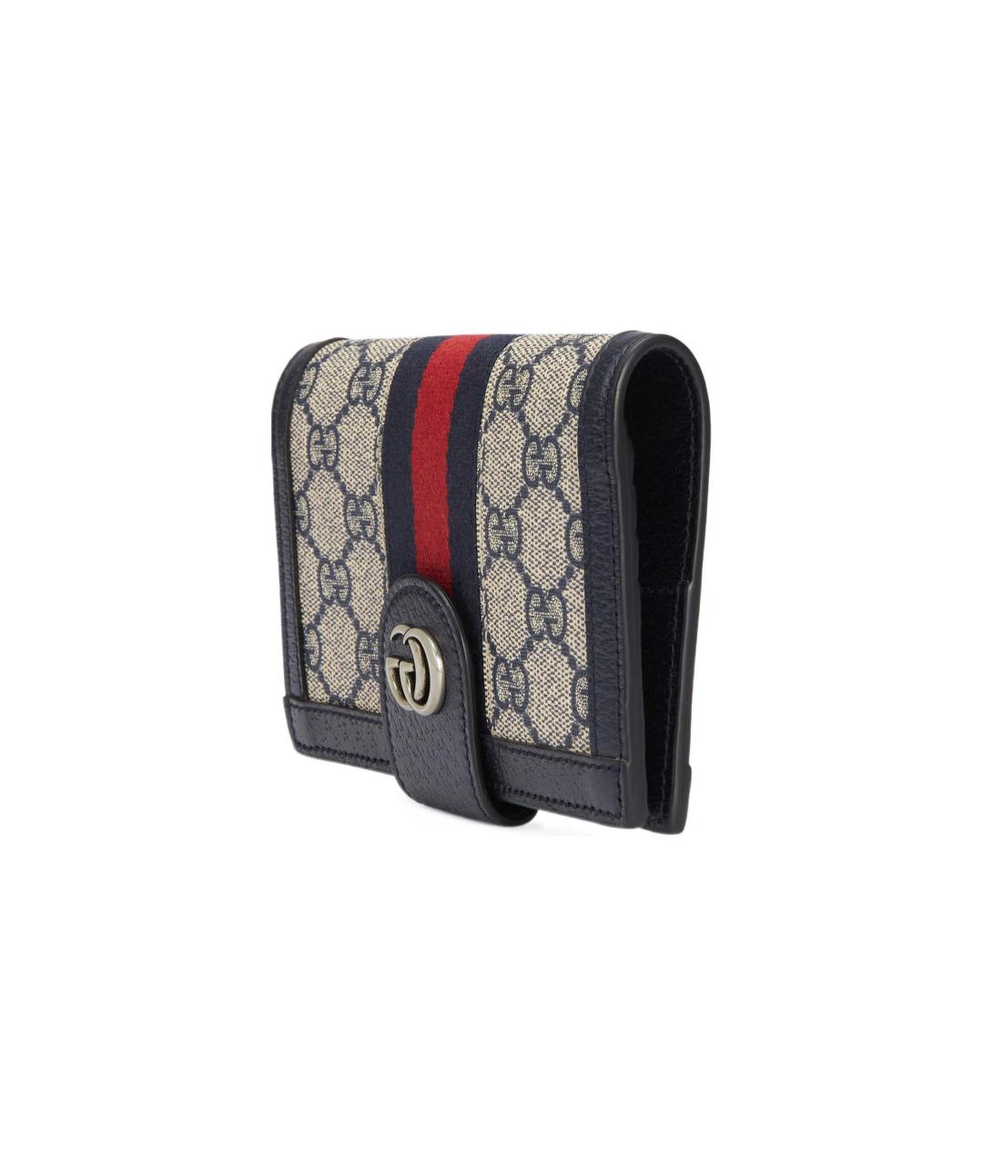 GUCCI Темно-синий кожаный кардхолдер, фото 3