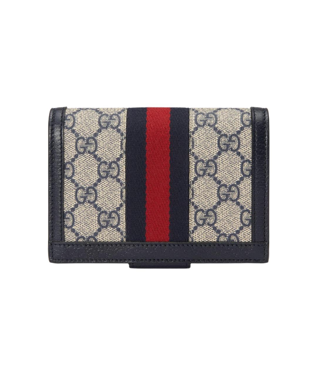 GUCCI Темно-синий кожаный кардхолдер, фото 4