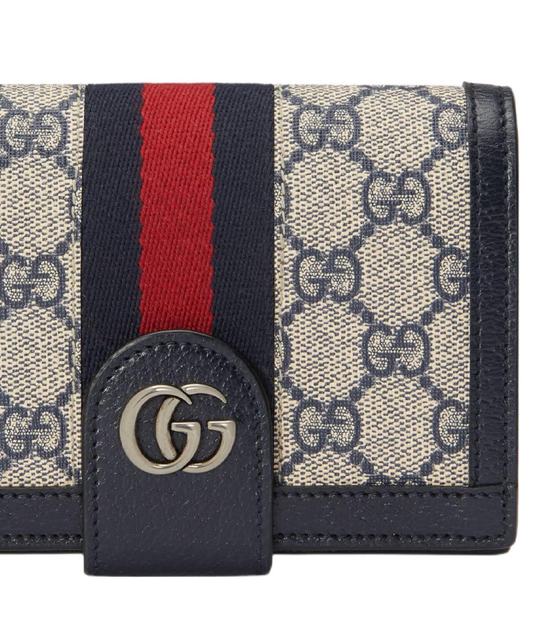 GUCCI Темно-синий кожаный кардхолдер, фото 6