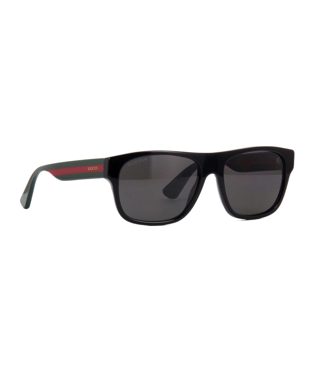 GUCCI Черные пластиковые солнцезащитные очки, фото 1
