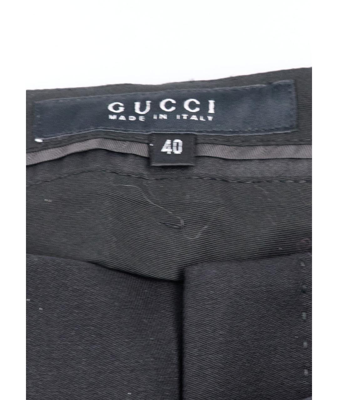 GUCCI Черная шерстяная юбка мини, фото 3