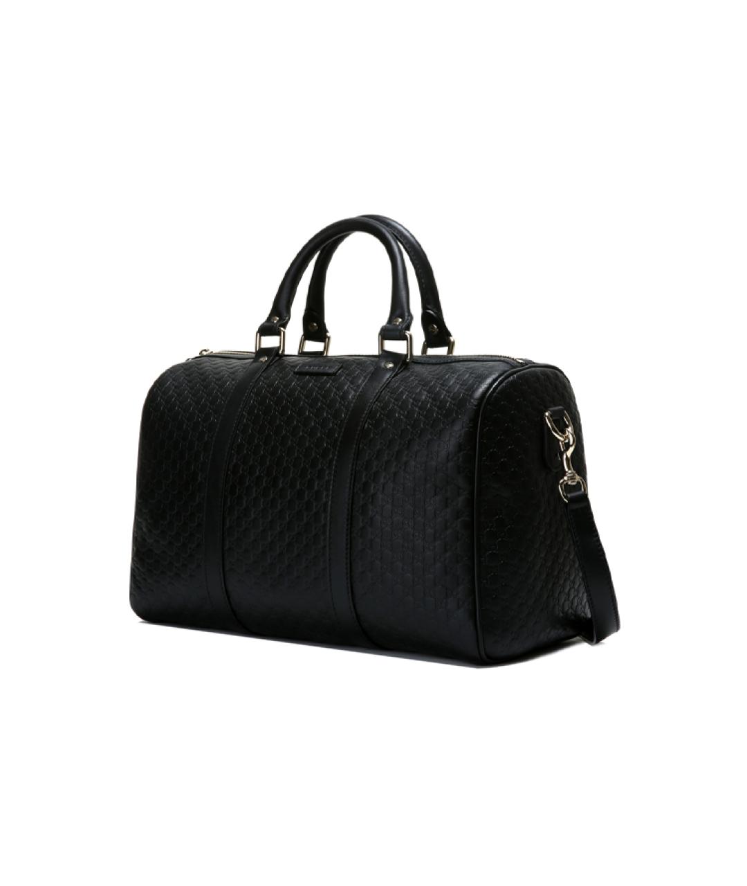 GUCCI Черная кожаная дорожная/спортивная сумка, фото 2