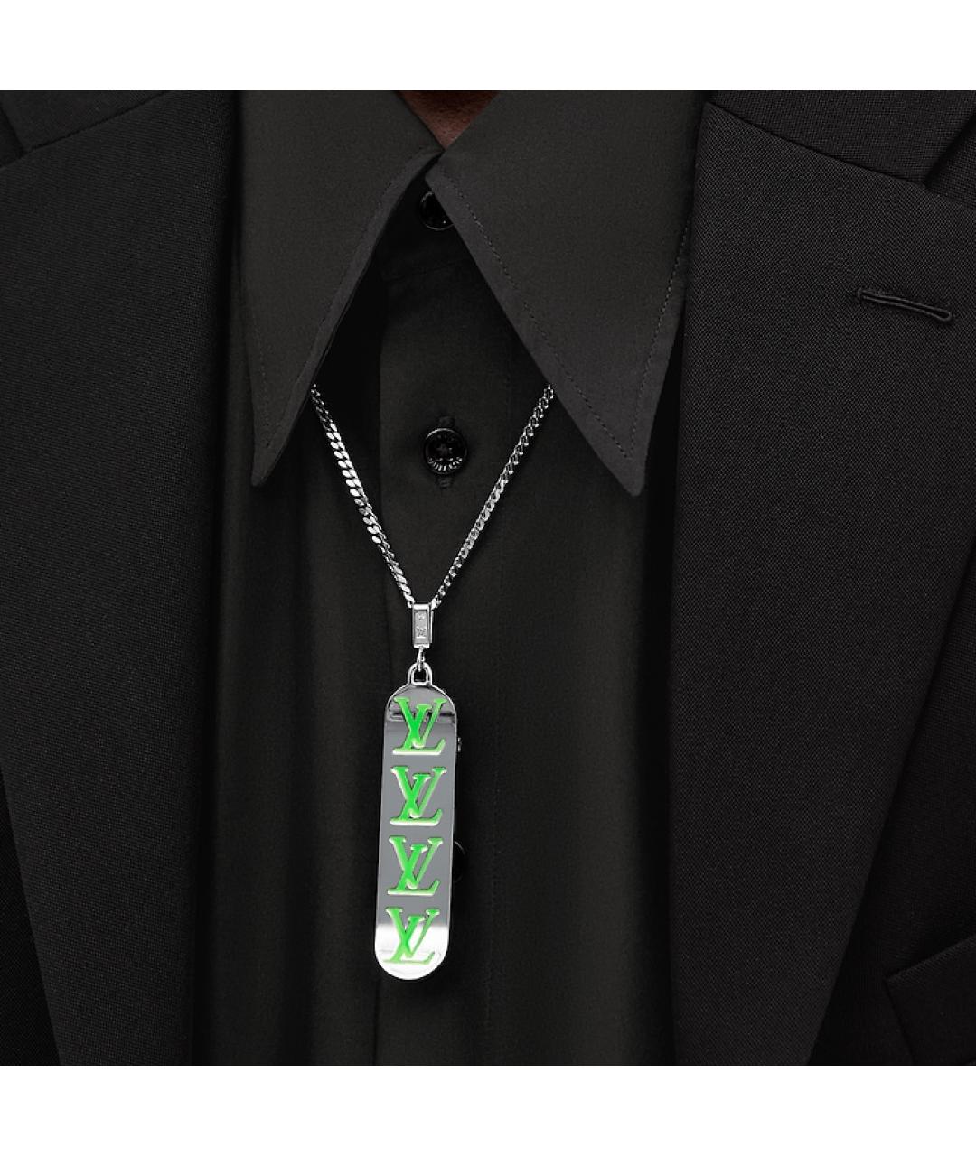 LOUIS VUITTON Зеленая металлическая цепочка, фото 3