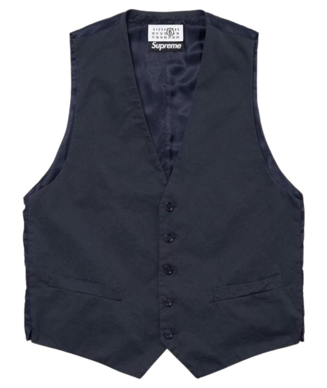 SUPREME Синий жилет, фото 1
