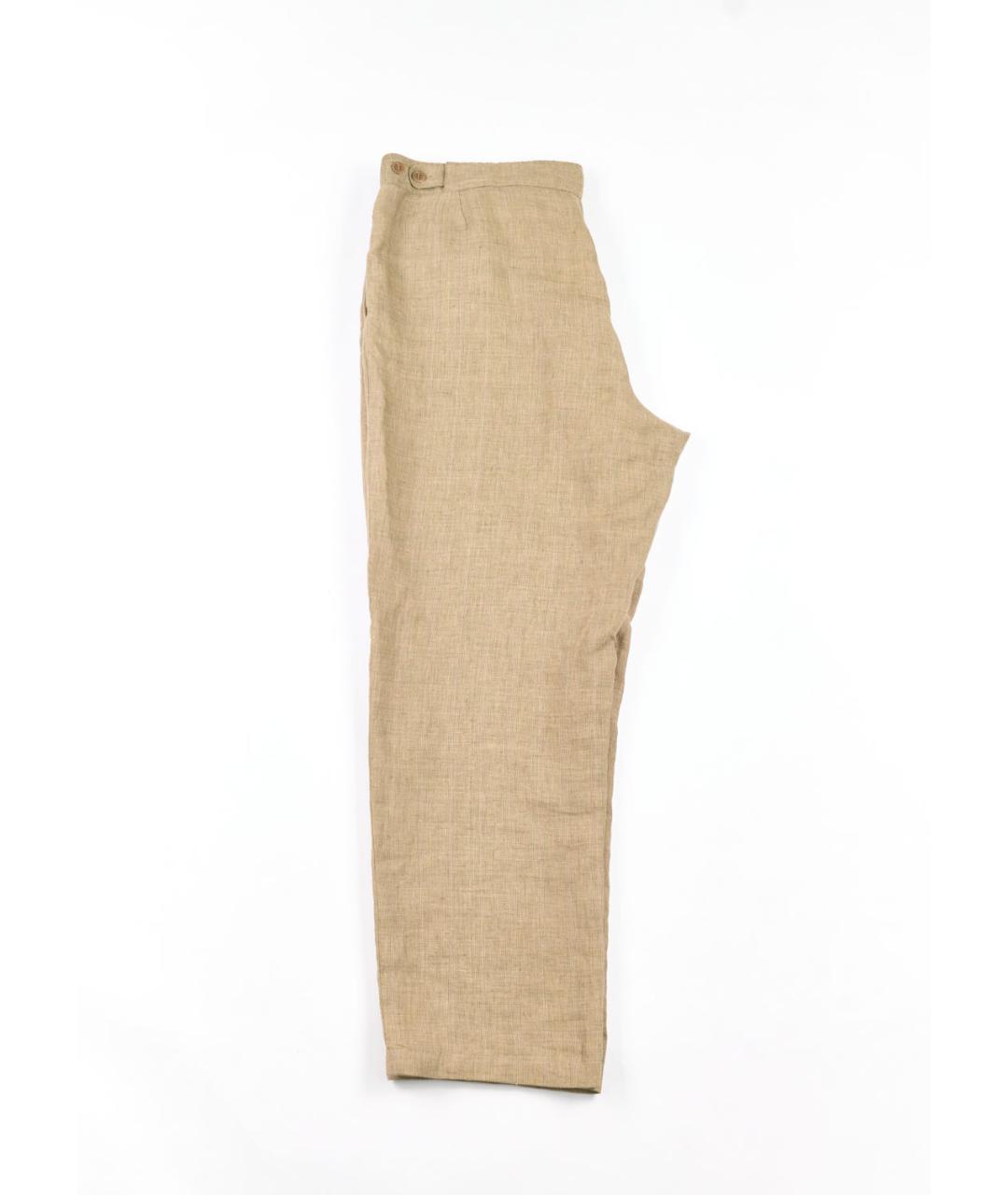 DRIES VAN NOTEN Бежевые льняные классические брюки, фото 2