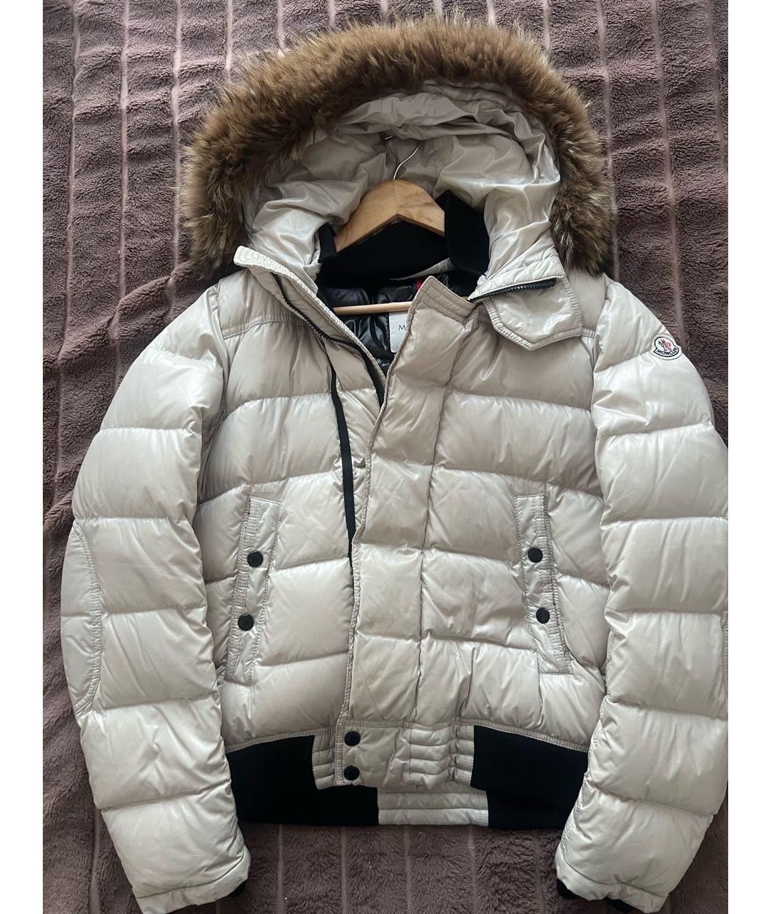 MONCLER Бежевый меховой пуховик, фото 5