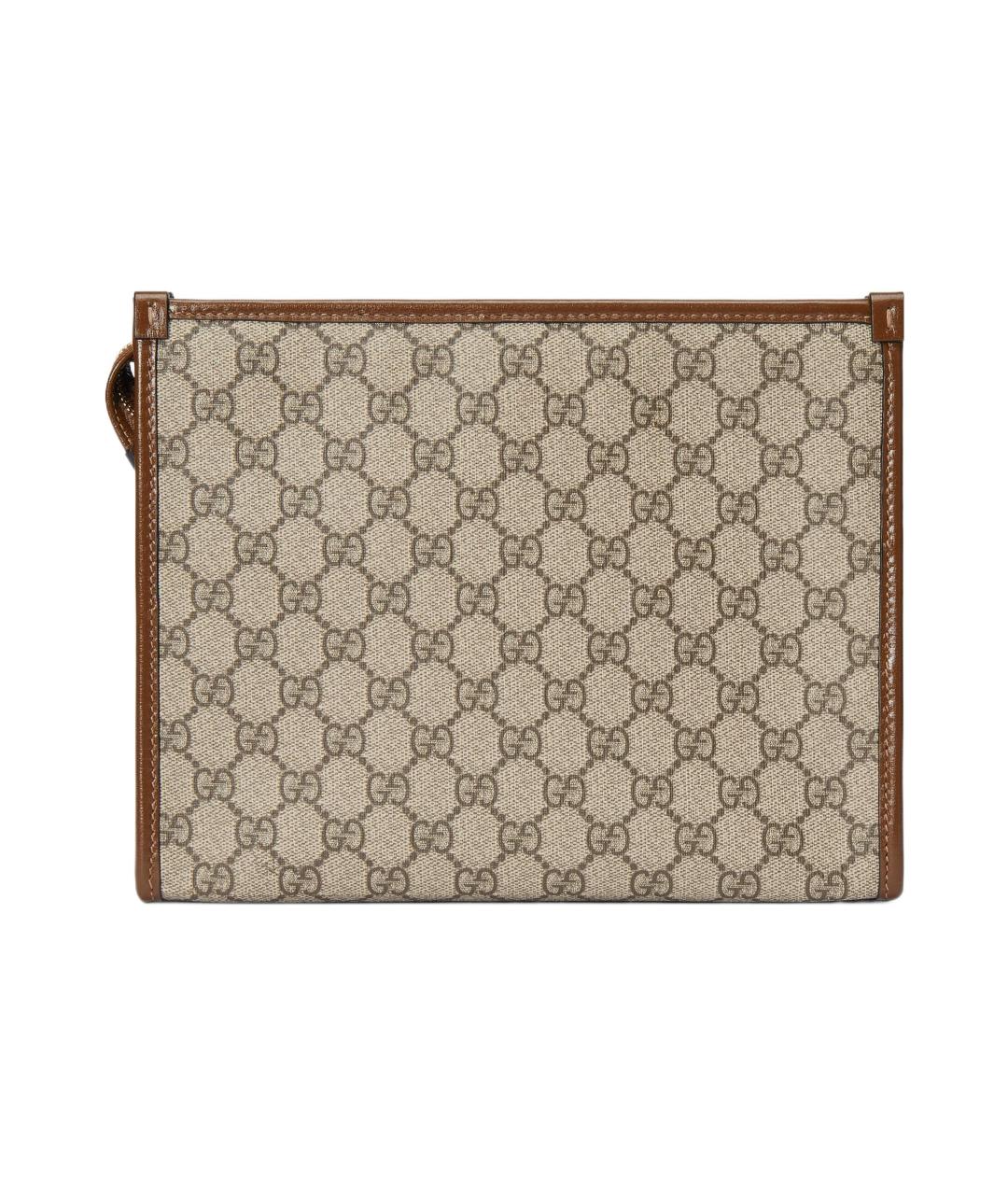 GUCCI Бежевая тканевая папка для документов, фото 3