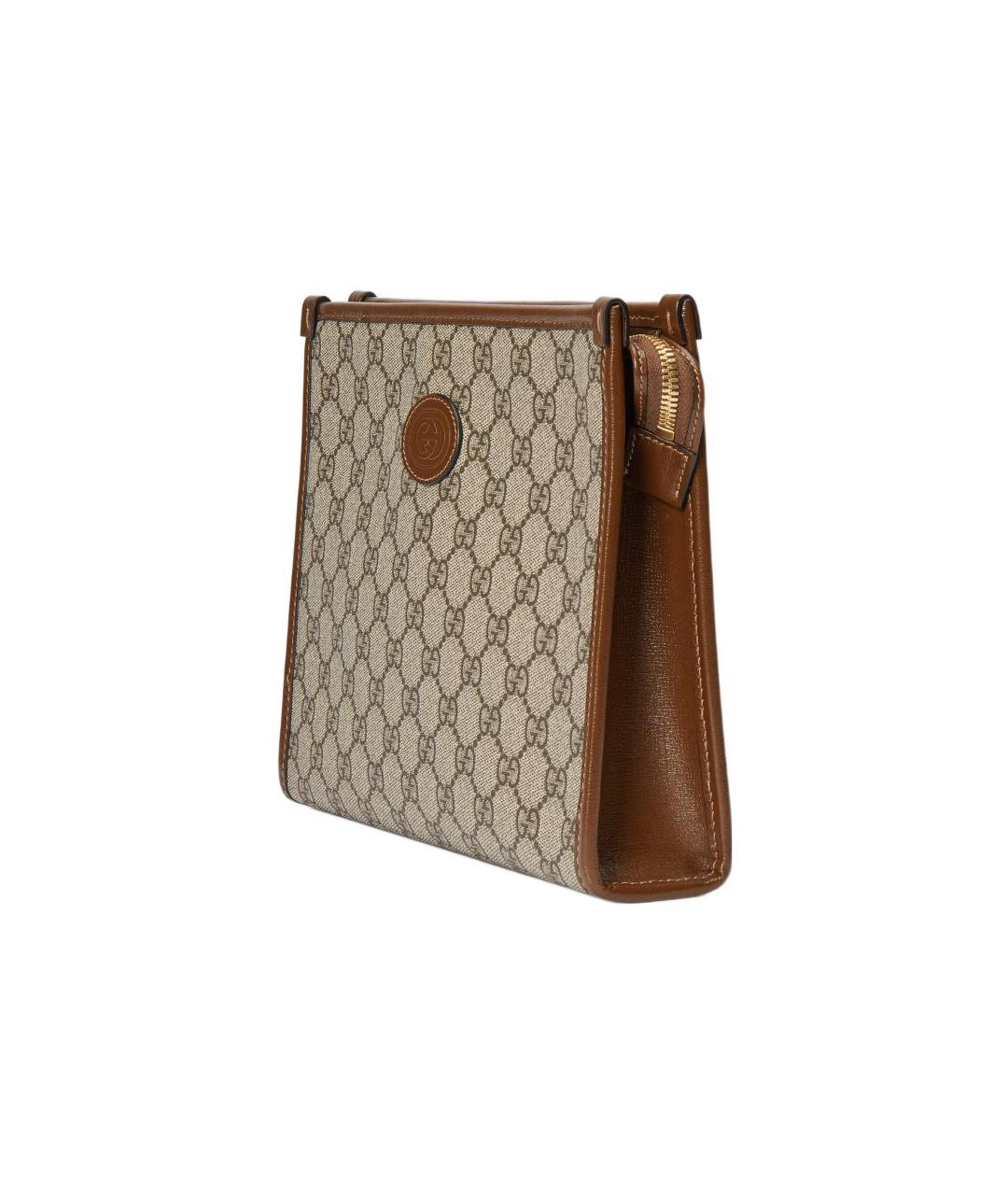 GUCCI Бежевая тканевая папка для документов, фото 2