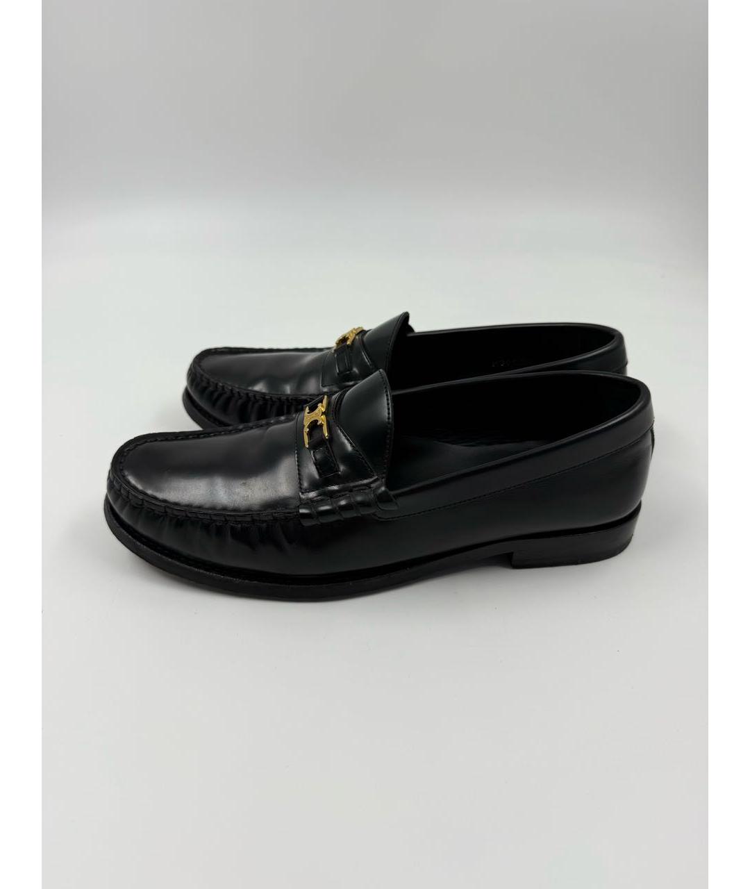 CELINE Черные кожаные мокасины, фото 6