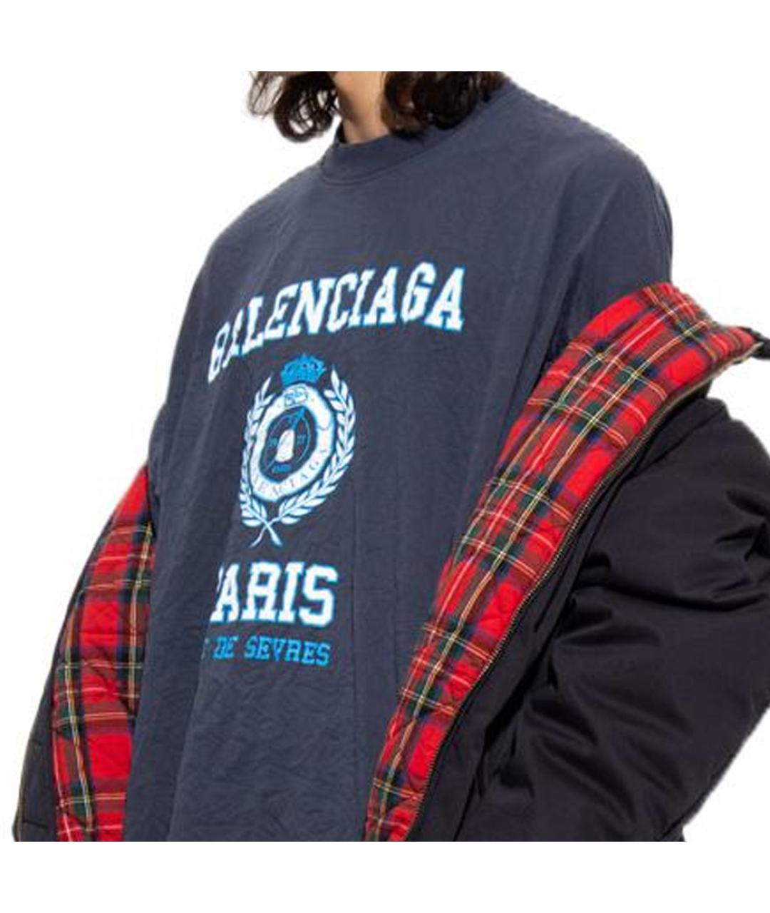 BALENCIAGA Темно-синяя футболка, фото 6