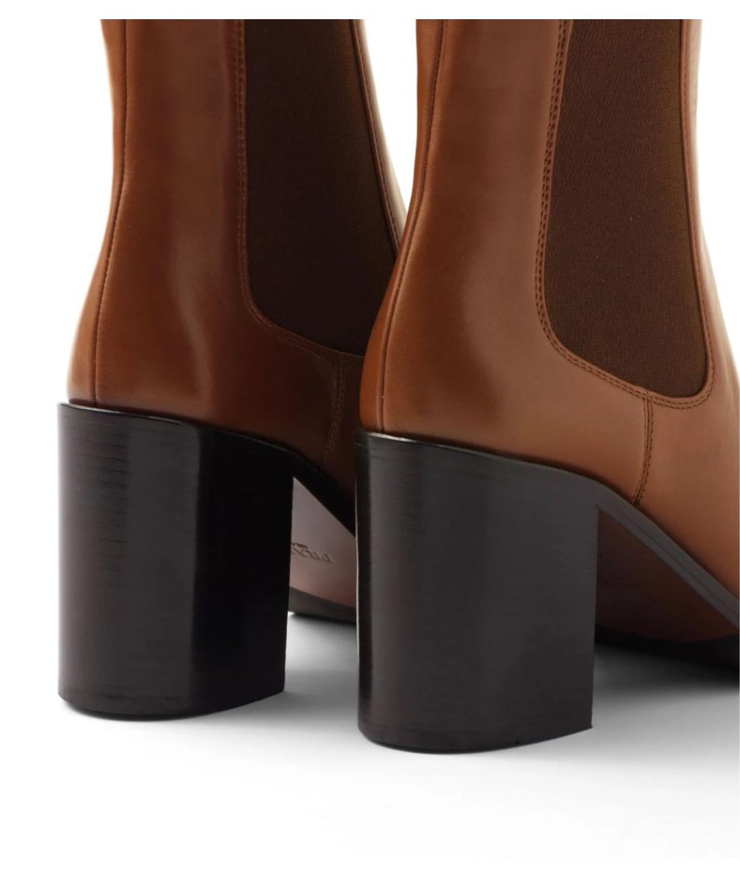 PRADA Коричневые кожаные ботильоны, фото 6